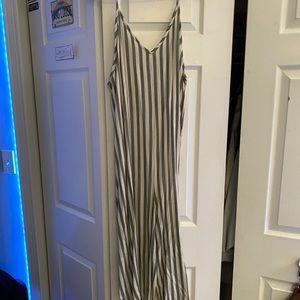 Grey and White striped jumpsuit!